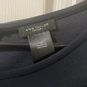 Ann Taylor dress with cute 3-row gold buttons at waist, Navy